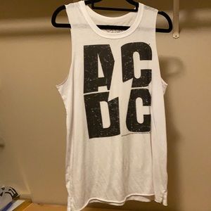 AC/DC Tank with raw hems